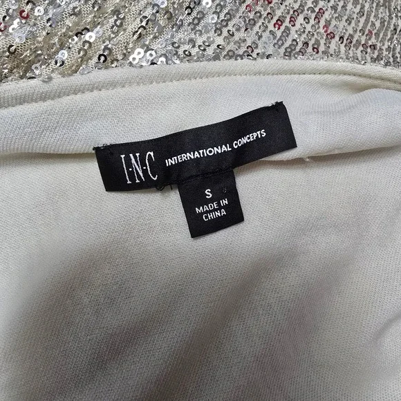 INC International Concepts Sequin Top Womens Size Small Party Sparkle - Picture 6 of 9